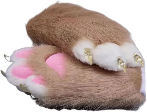 Fursuit KIG فروي الكفوف، يمكن ارتداؤها تأثيري القط الكفوف الحيوان الكفوف، Comic Con زي الملحقات قفازات فروي للنساء in Kuwait