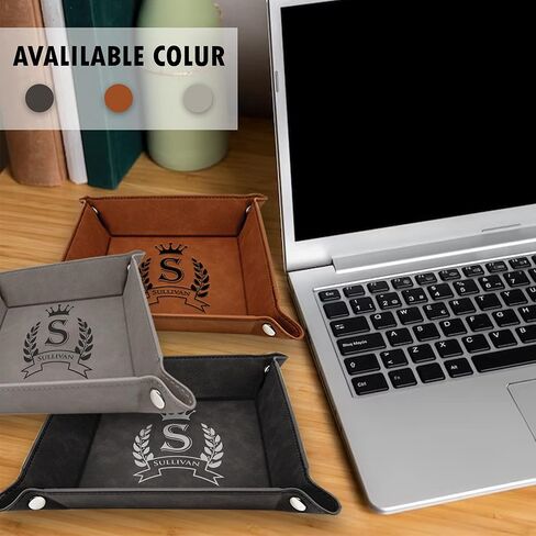Krazy Case PU Leather Valet Tray For Men Women, Personalized Valet Tray, PU Leather Organizer For Keys, Phone, Wallet, Desktop Storage in Saudi Arabia