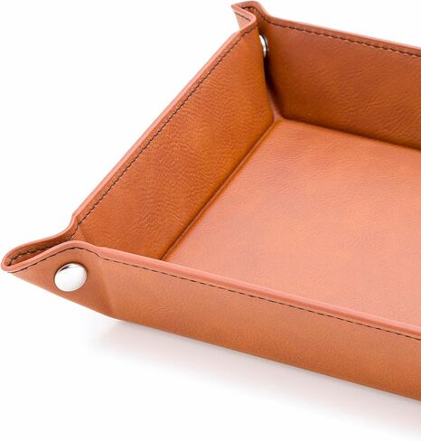 Krazy Case PU Leather Valet Tray For Men Women, Personalized Valet Tray, PU Leather Organizer For Keys, Phone, Wallet, Desktop Storage in Saudi Arabia