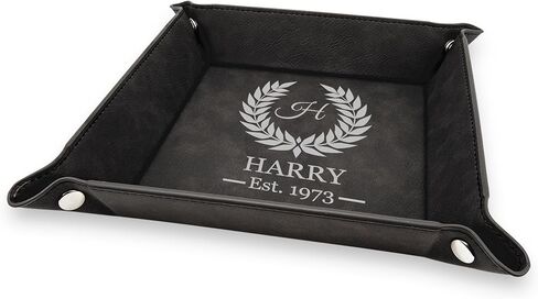 Krazy Case PU Leather Valet Tray For Men Women, Personalized Valet Tray, PU Leather Organizer For Keys, Phone, Wallet, Desktop Storage in Saudi Arabia