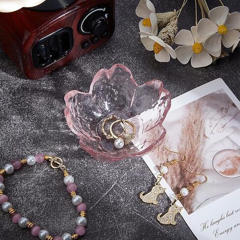 Flower Jewelry Tray, Deccorative Ring Dish Coquette Room Decor Aesthetic Small Trinket Tray Jewelry Organizer in Saudi Arabia