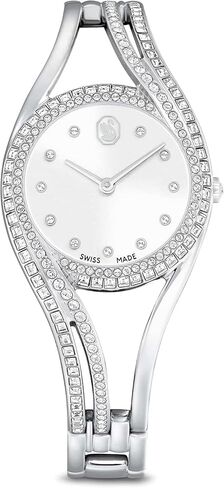Swarovski Hyperbola Bangle Watch, Swiss Made, Metal Bracelet, Silver Tone, Stainless Steel in Saudi Arabia