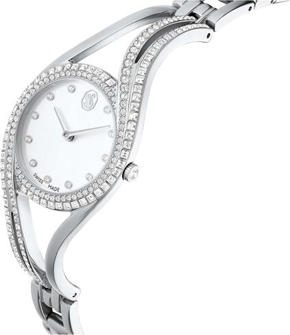 Swarovski Hyperbola Bangle Watch, Swiss Made, Metal Bracelet, Silver Tone, Stainless Steel in Saudi Arabia