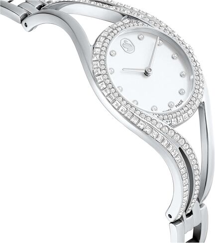 Swarovski Hyperbola Bangle Watch, Swiss Made, Metal Bracelet, Silver Tone, Stainless Steel in Saudi Arabia