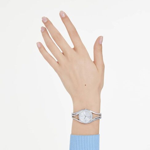 Swarovski Hyperbola Bangle Watch, Swiss Made, Metal Bracelet, Silver Tone, Stainless Steel in Saudi Arabia