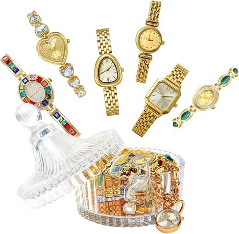 6Pcs Watches for Women Small Vintage Dainty Gold Watch Adjustable Band with Watch Link Removal Tool in Saudi Arabia