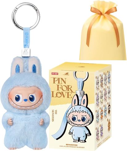 POP MART THE MONSTER PIN FOR LOVE Series قلادة قطيفة (A-M) Popmart Mini Labubu Love Mini Love Keychain in Kuwait
