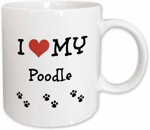 3DROSE أحب MY-POODLE TWE TOPER MUG ، 11 أوقية ، أسود in Saudi Arabia