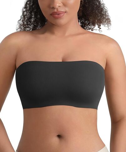 FeelinGirl Strapless Bra for Women No Underwire Seamless Padded Anti-Slip Tube Top Bandeau Bra Comfy Smoothing Bralette in Kuwait