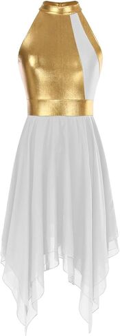 Women Asymmetrical Hem Ballet Dance Tutu Dress Gymnastics Leotard Modern Ballroom in Saudi Arabia