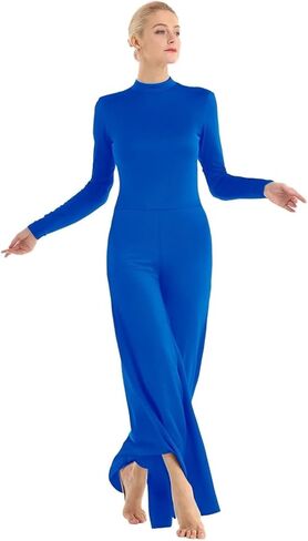 Women Adult Long Sleeve Wide Leg Jumpsuit For Choir Liturgical Dance Contemporary Ballet in Saudi Arabia