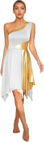 Womens Choir Robe Church Modern Dancewear One Shoulder Worship Liturgical Praise Dance in Saudi Arabia
