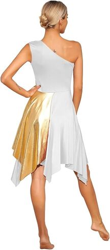 Womens Choir Robe Church Modern Dancewear One Shoulder Worship Liturgical Praise Dance in Saudi Arabia