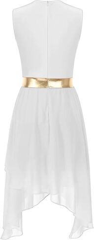 Women Sleeveless Lyrical Dance Dress Color Block Stage Performance Praise Liturgic Ballet in Saudi Arabia