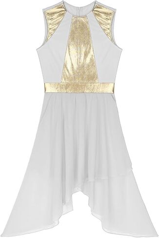 Women Sleeveless Lyrical Dance Dress Color Block Stage Performance Praise Liturgic Ballet in Saudi Arabia