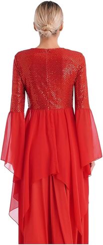 Womens Ballet Tutu Dress Sparkly Chiffon Liturgical Praise Dance Tunic Hem Church Worship in Saudi Arabia