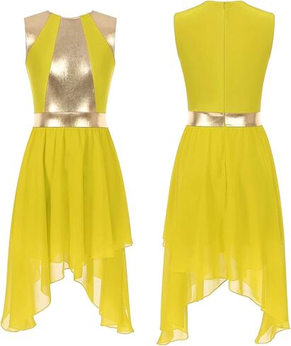 Women Sleeveless Lyrical Dance Dress Color Block Stage Performance Praise Liturgic Ballet in Saudi Arabia
