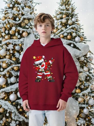 Christmas Hoodie Boys Clothes Sweatshirt Fashion Santa in Saudi Arabia