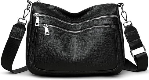 Genuine Leather Crossbody Purses Bags for Women, Medium Shoulder Bag with Multi Pockets in Saudi Arabia