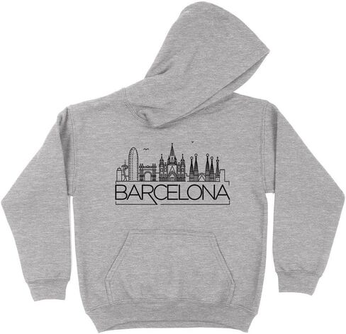 Skyline Barcelona Spain Kids Hoodie Sweatshirt Youth in Saudi Arabia