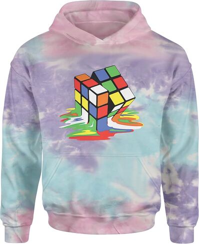 Melting Multi-Colored Cube Youth-Sized Hoodie, Soft Fleece, Graphic Design in Saudi Arabia
