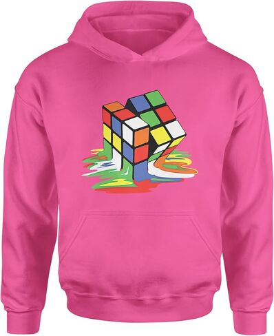 Melting Multi-Colored Cube Youth-Sized Hoodie, Soft Fleece, Graphic Design in Saudi Arabia