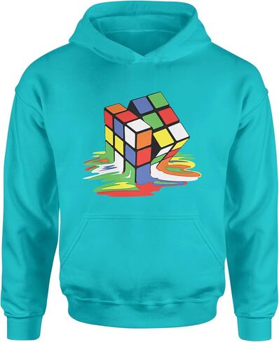 Melting Multi-Colored Cube Youth-Sized Hoodie, Soft Fleece, Graphic Design in Saudi Arabia