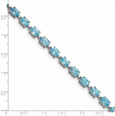 JewelryWeb 925 Sterling Silver Polished Box Catch Closure Blue Topaz Bracelet-Box Clasp 6mm Wide Link-Bracelet for Women in Saudi Arabia