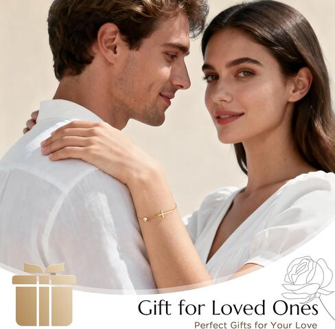 NORBU S925 Cross Bracelet for Women, 18K Gold Plated Sterling Silver Womens Cross Bracelet with Heart Birthstones, Religious Christmas Gift Anniversary Birthday Jewelry for Wife Girlfriend Her in Saudi Arabia