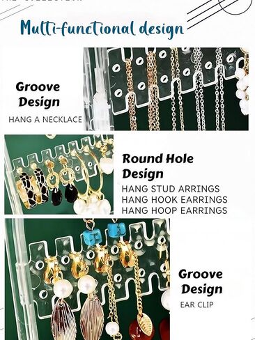Earring Holder Organizer Stand, Acrylic Jewelry Storage for Earrings Necklaces Chain Bracelet SN18 in Saudi Arabia