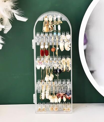Earring Holder Organizer Stand, Acrylic Jewelry Storage for Earrings Necklaces Chain Bracelet SN18 in Saudi Arabia