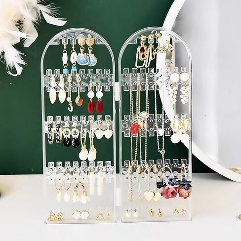 Earring Holder Organizer Stand, Acrylic Jewelry Storage for Earrings Necklaces Chain Bracelet SN18 in Saudi Arabia