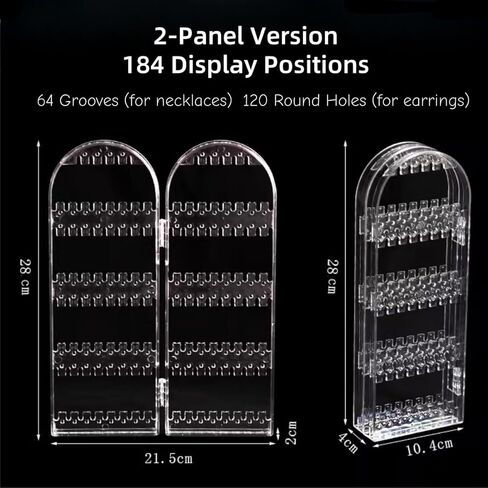 Earring Holder Organizer Stand, Acrylic Jewelry Storage for Earrings Necklaces Chain Bracelet SN18 in Saudi Arabia