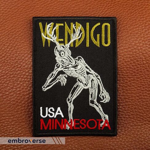 EMBROVERSE Wendigo Patch - Mystic Evil Spirit, Minnesota, USA Travel Patches - Embroidered Iron On - 2.8 x 3.9 inches in Saudi Arabia