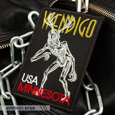EMBROVERSE Wendigo Patch - Mystic Evil Spirit, Minnesota, USA Travel Patches - Embroidered Iron On - 2.8 x 3.9 inches in Saudi Arabia
