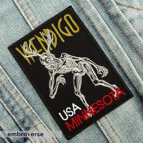 EMBROVERSE Wendigo Patch - Mystic Evil Spirit, Minnesota, USA Travel Patches - Embroidered Iron On - 2.8 x 3.9 inches in Saudi Arabia