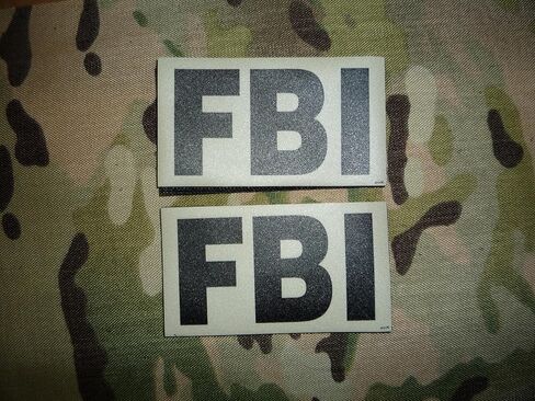 FBI Patch Black ON TAN PCX Polycarbonate 2 Pack 3.5" x 2" Slick Matt Finish with Hook Fastener in Saudi Arabia