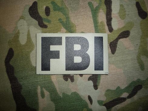 FBI Patch Black ON TAN PCX Polycarbonate 2 Pack 3.5" x 2" Slick Matt Finish with Hook Fastener in Saudi Arabia
