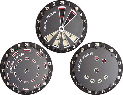 Magnetic Focus Foam Steel Tip Dartboard Trainer 3 Pack | Black Red Yellow in Saudi Arabia