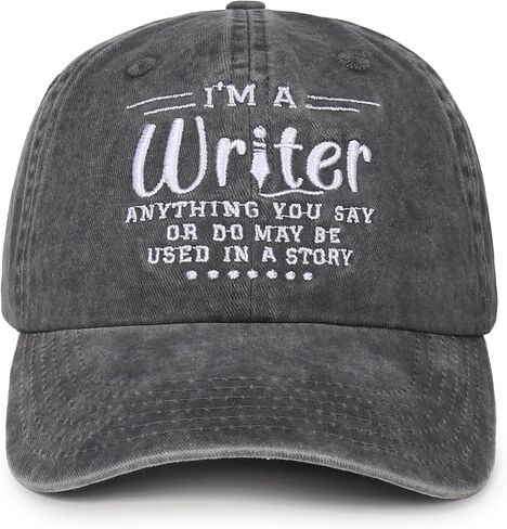 InnoBeta Writer Gifts Cap for Women Men - Adjustable Vintage Washed Cotton Embroidered Hat - Gift for Writers, Novelists, Graduation, Christmas in Saudi Arabia