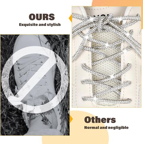2PCS Rhinestone Shoe Laces, Glitter Shoe Laces for Hoodies, Sneakers, Sweatpants – Bling Drawstring Sparkly Replacement Strings in Saudi Arabia