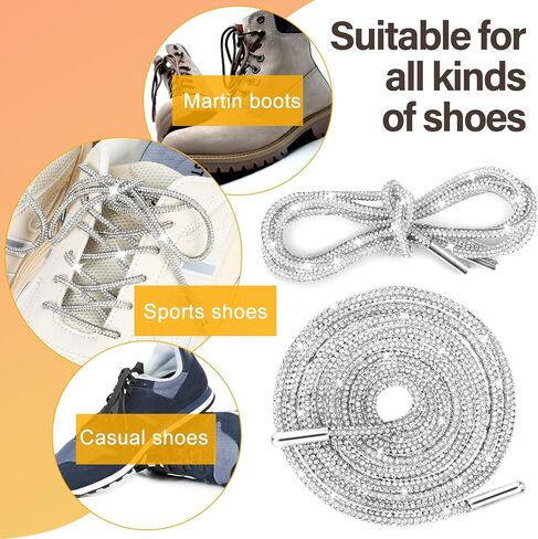 2PCS Rhinestone Shoe Laces, Glitter Shoe Laces for Hoodies, Sneakers, Sweatpants – Bling Drawstring Sparkly Replacement Strings in Saudi Arabia