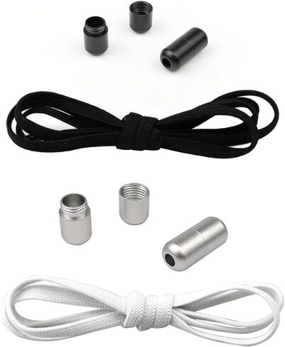 No Tie Shoe Laces 2-Pair Elastic Laces with Metal Buckles for Sneakers Casual Shoes in Saudi Arabia