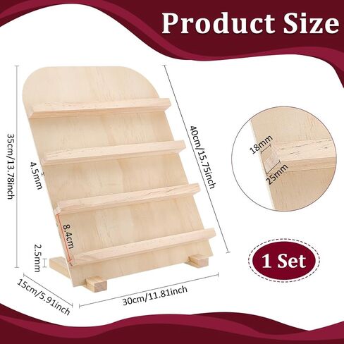PH PandaHall 4-Tier Wooden Jewelry Display Stand Earring Card Displays Tower Bracelets Stands Rack Craft Fairs Showcase Holder with Slots for Selling Retail Jewelry Showing Exhibition Storage in Saudi Arabia