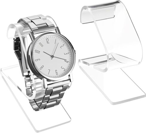 Prasacco Clear Watch Display Stand, 2Pcs Single Watch Holder Organizer Acrylic Watches Holders Display Rack Jewelry Holders Stand for Bracelet Jewelry Storage in Saudi Arabia