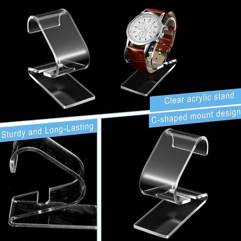 Prasacco Clear Watch Display Stand, 2Pcs Single Watch Holder Organizer Acrylic Watches Holders Display Rack Jewelry Holders Stand for Bracelet Jewelry Storage in Saudi Arabia