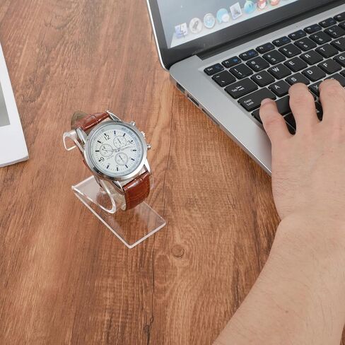 Prasacco Clear Watch Display Stand, 2Pcs Single Watch Holder Organizer Acrylic Watches Holders Display Rack Jewelry Holders Stand for Bracelet Jewelry Storage in Saudi Arabia