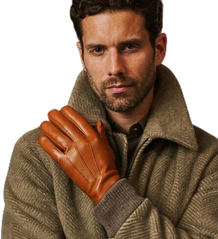Fratelli Orsini Everyday Giovanni (cognac) Classic Italian lambskin leather gloves with cashmere lining in Saudi Arabia