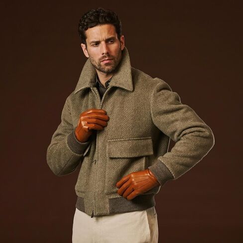 Fratelli Orsini Everyday Giovanni (cognac) Classic Italian lambskin leather gloves with cashmere lining in Saudi Arabia