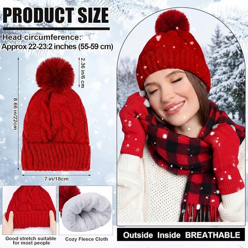 48 Pcs Bulk Winter Hat Gloves Scarf Set Women Men Fleece Beanie Touchscreen Gloves Scarfs for Homeless Donation in Saudi Arabia
